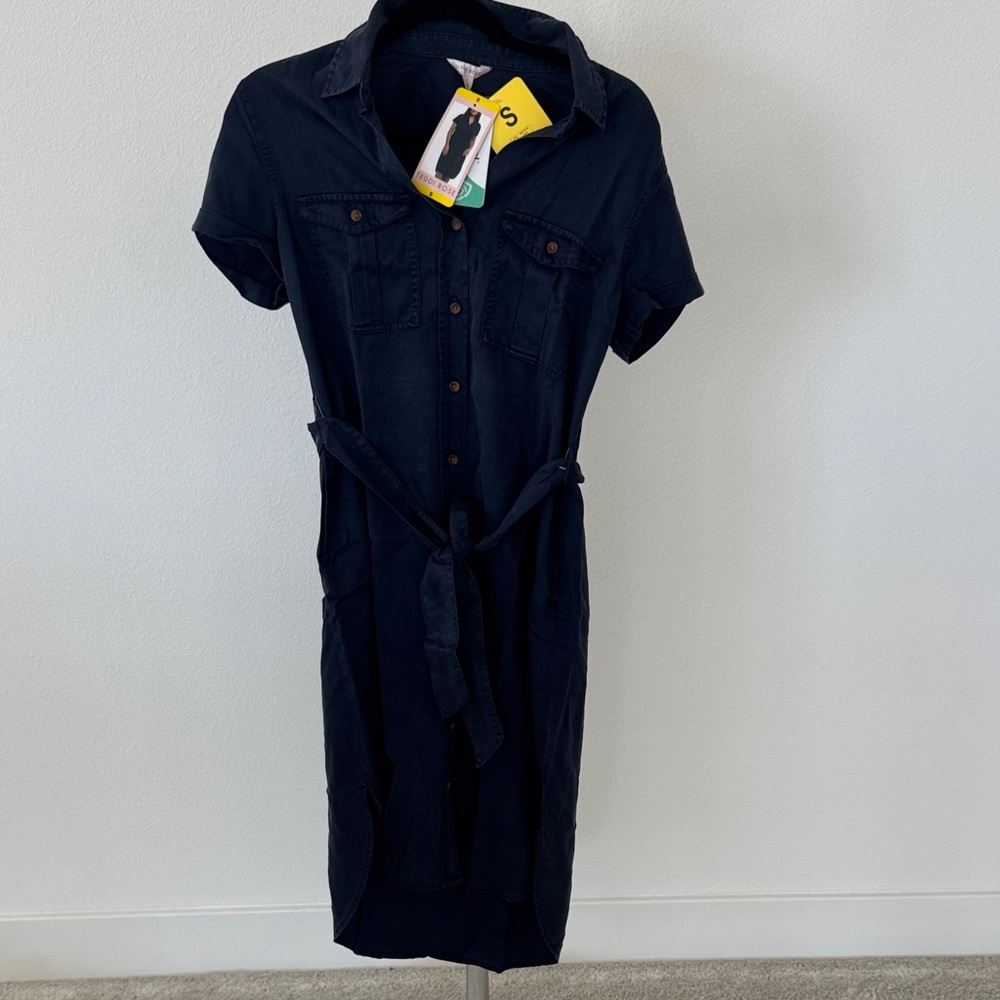 Teddi Rose Navy Button-Up Tencel Dress, Small & Medium Available - NWT